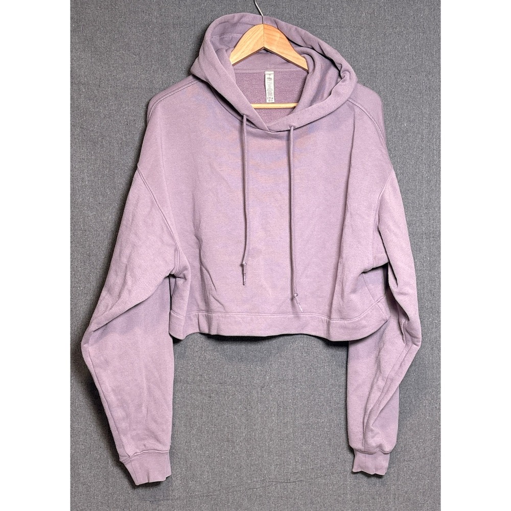 Alo Yoga Bae Hoodie Lavender Purple Cropped Sweatshirt Size Medium